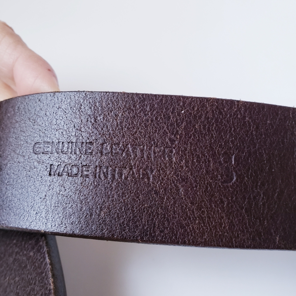 Vintage Abercrombie And Fitch Brown Leather Belt With Large Silver Buckle - Picture 13 of 16